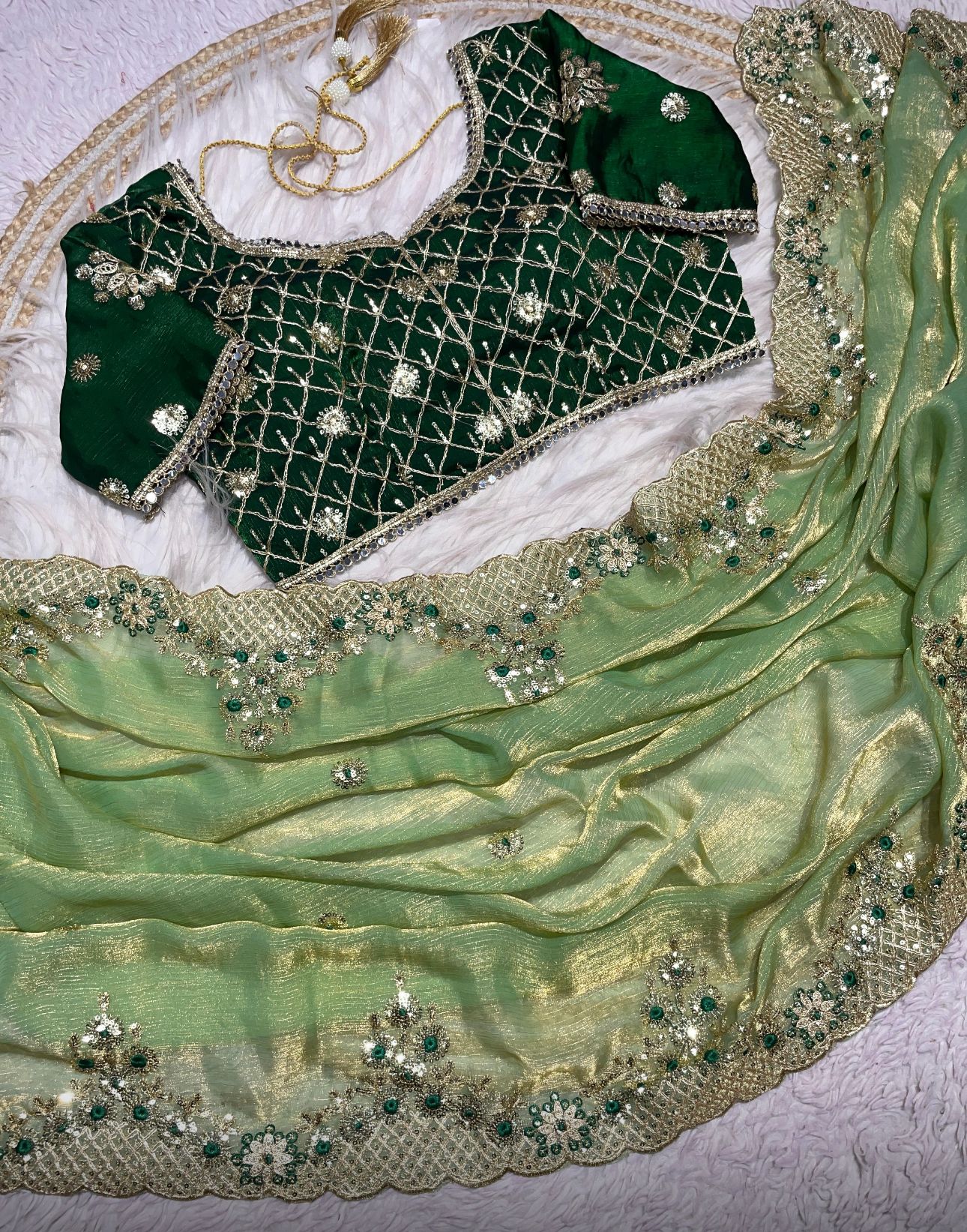 FENDY SARTIN SILK WITH BEAUTIFUL EMBROIDERY WORK SAREE IN GERMANY