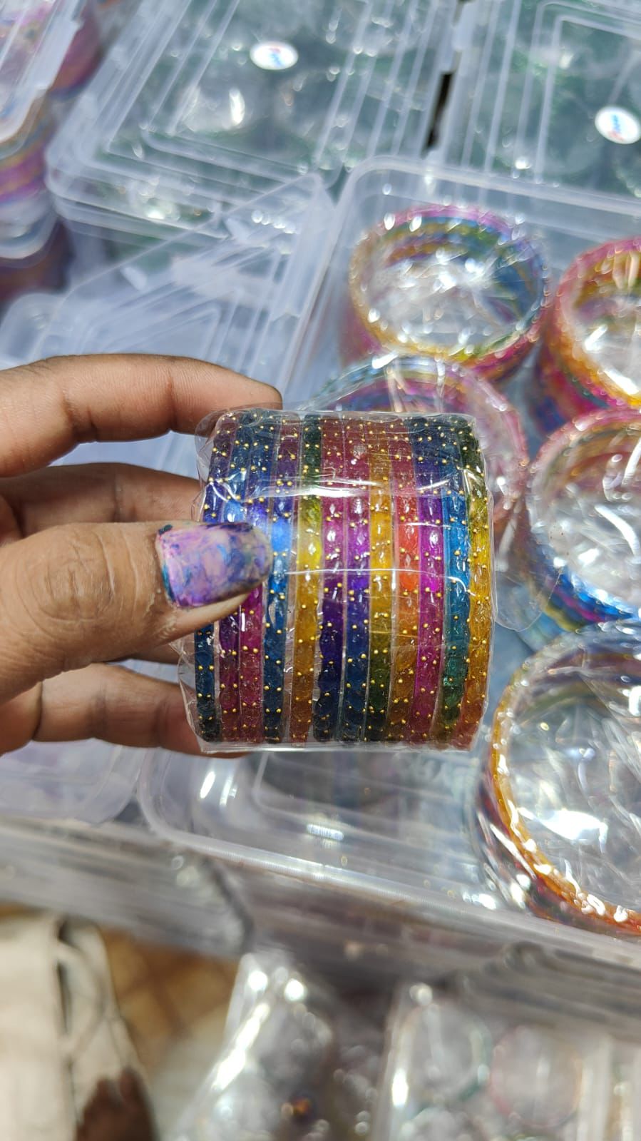 Multi Attractive glossy transparent crystal glass bangles in Germany