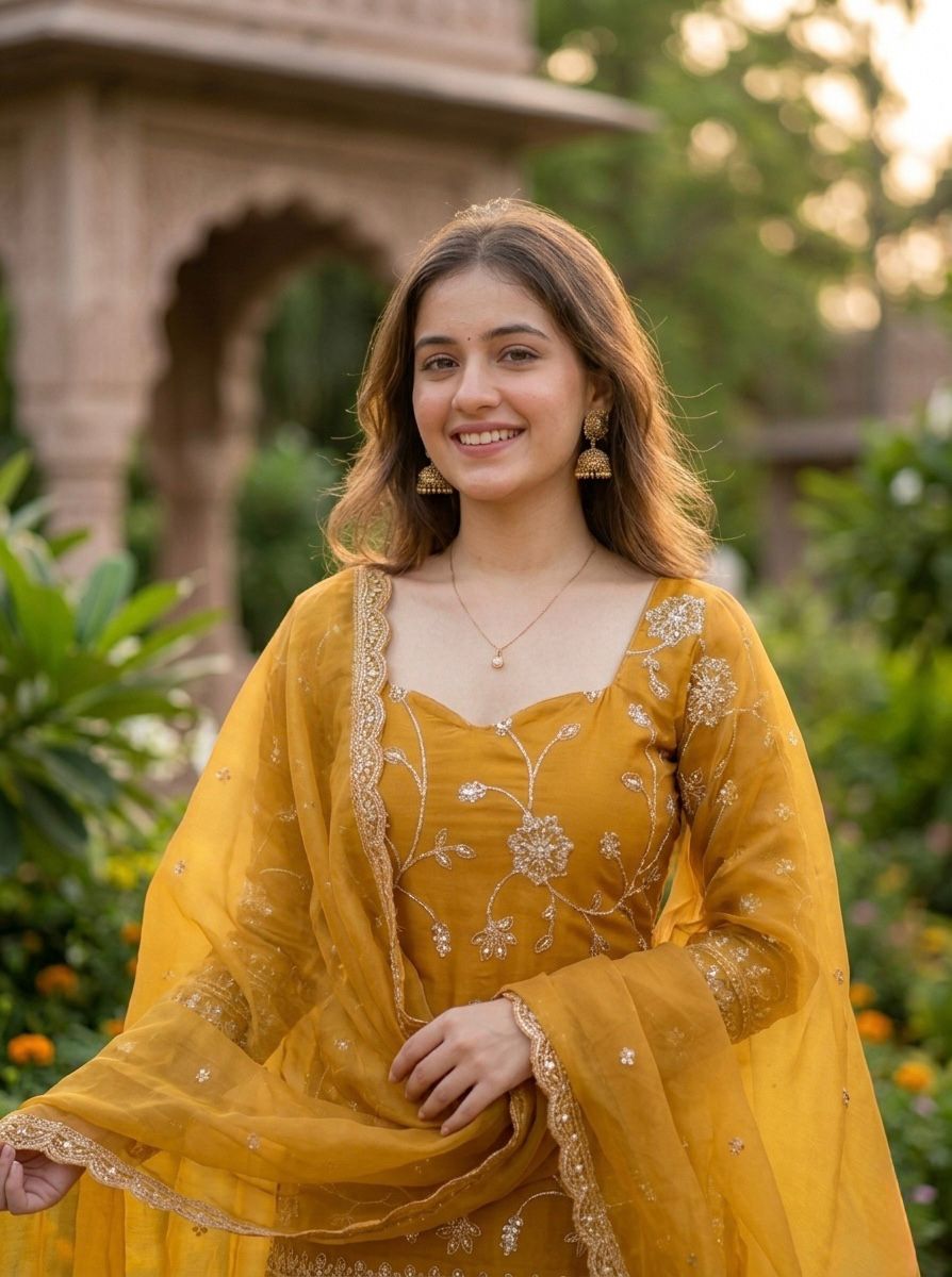 Embroidery Sequence Worked Top-Plazzo And Dupatta Set in Berlin