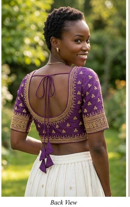 Purple Embroidery Silk blouse in Germany