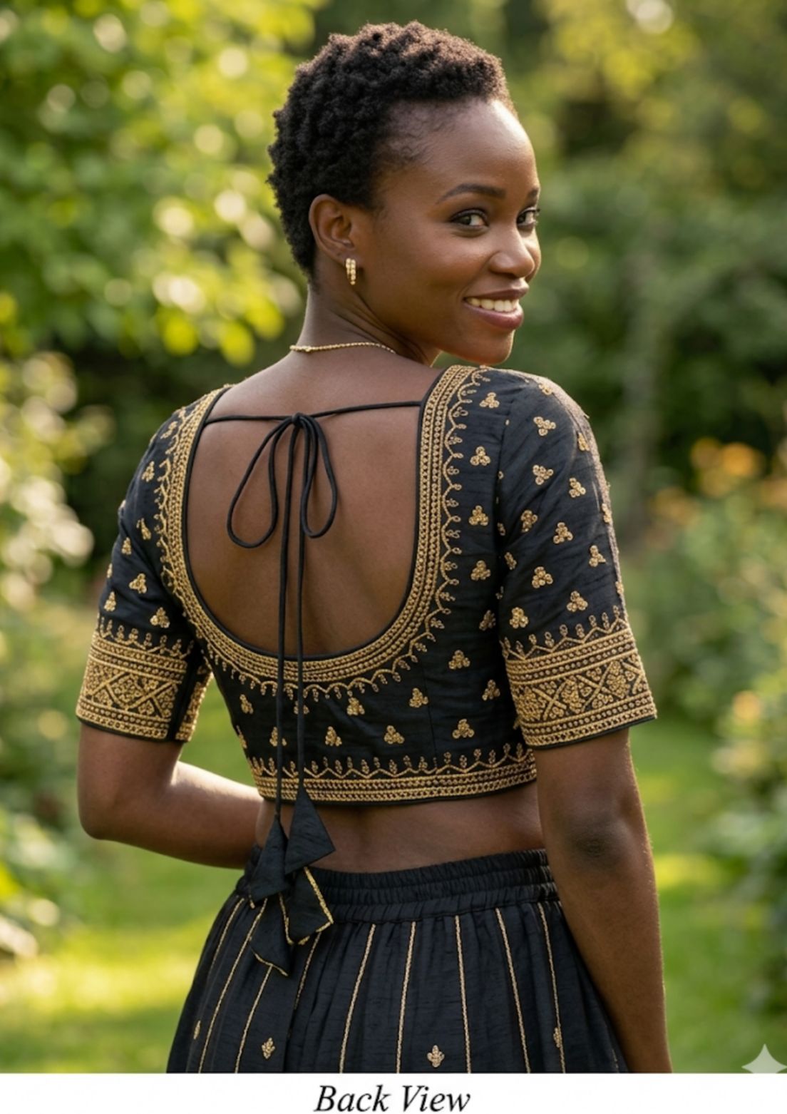 Black Embroidery Silk blouse in Germany