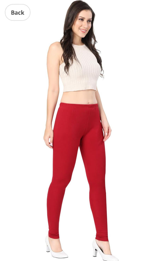 Red Indian Churidar Ethnic Wear Legging embroidery and fabric detail - Neha Couture Indian Fashion
