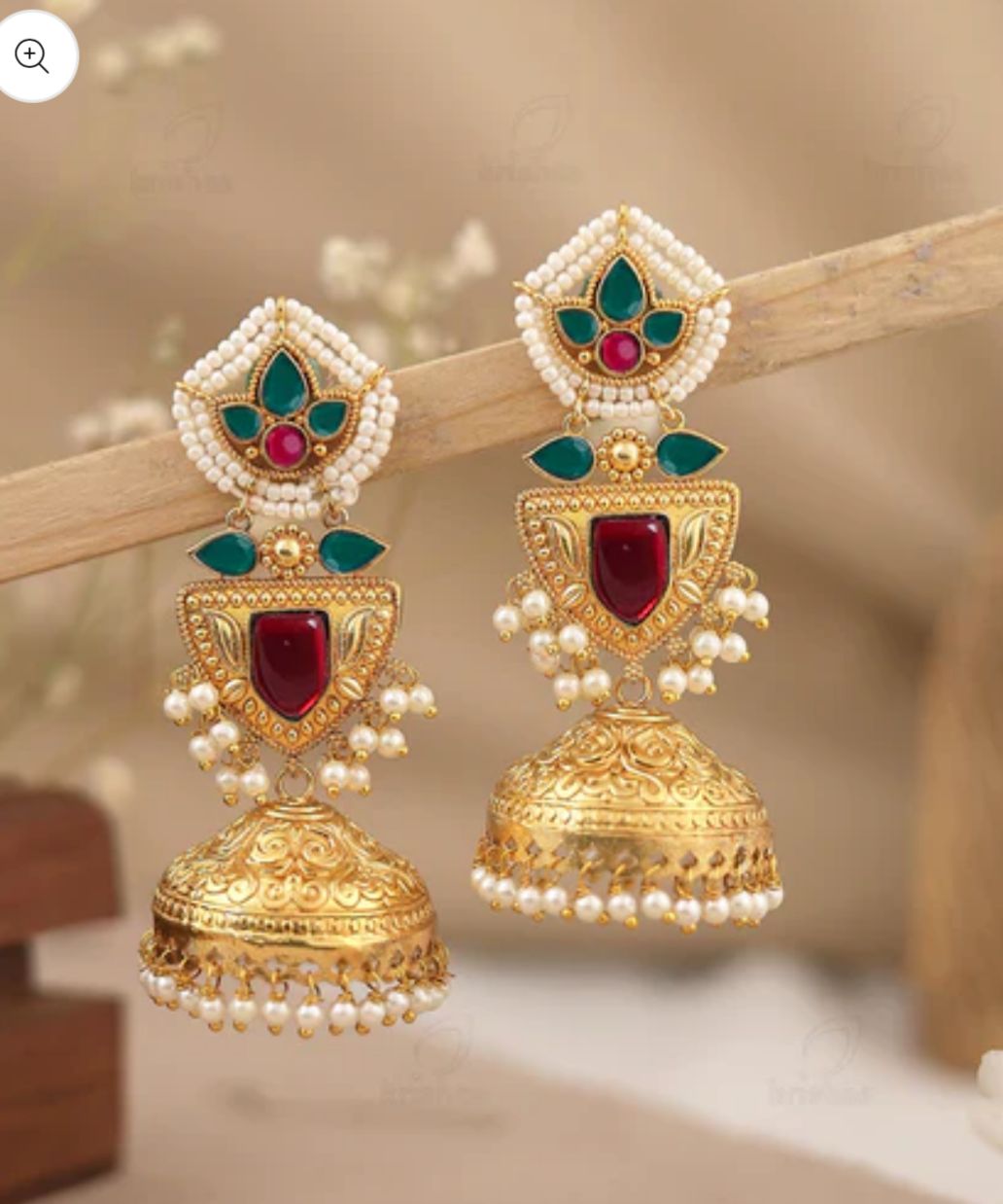 Pratyusha Gold Jhumki Earrings in Germany