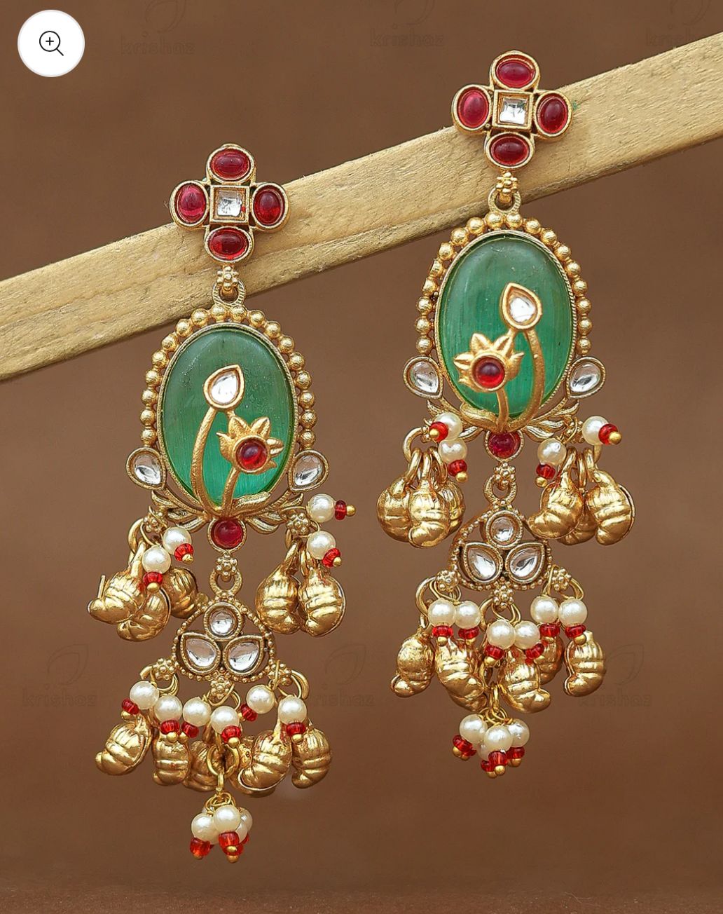 Phool Bagh Premium Gold Danglers in Germany