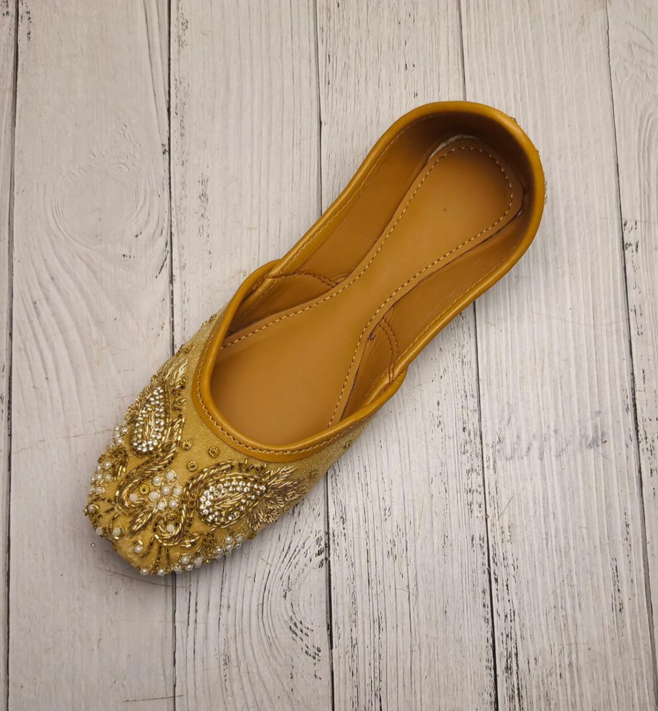 Yellow Punjabi Juttis Pure Leather in Germany