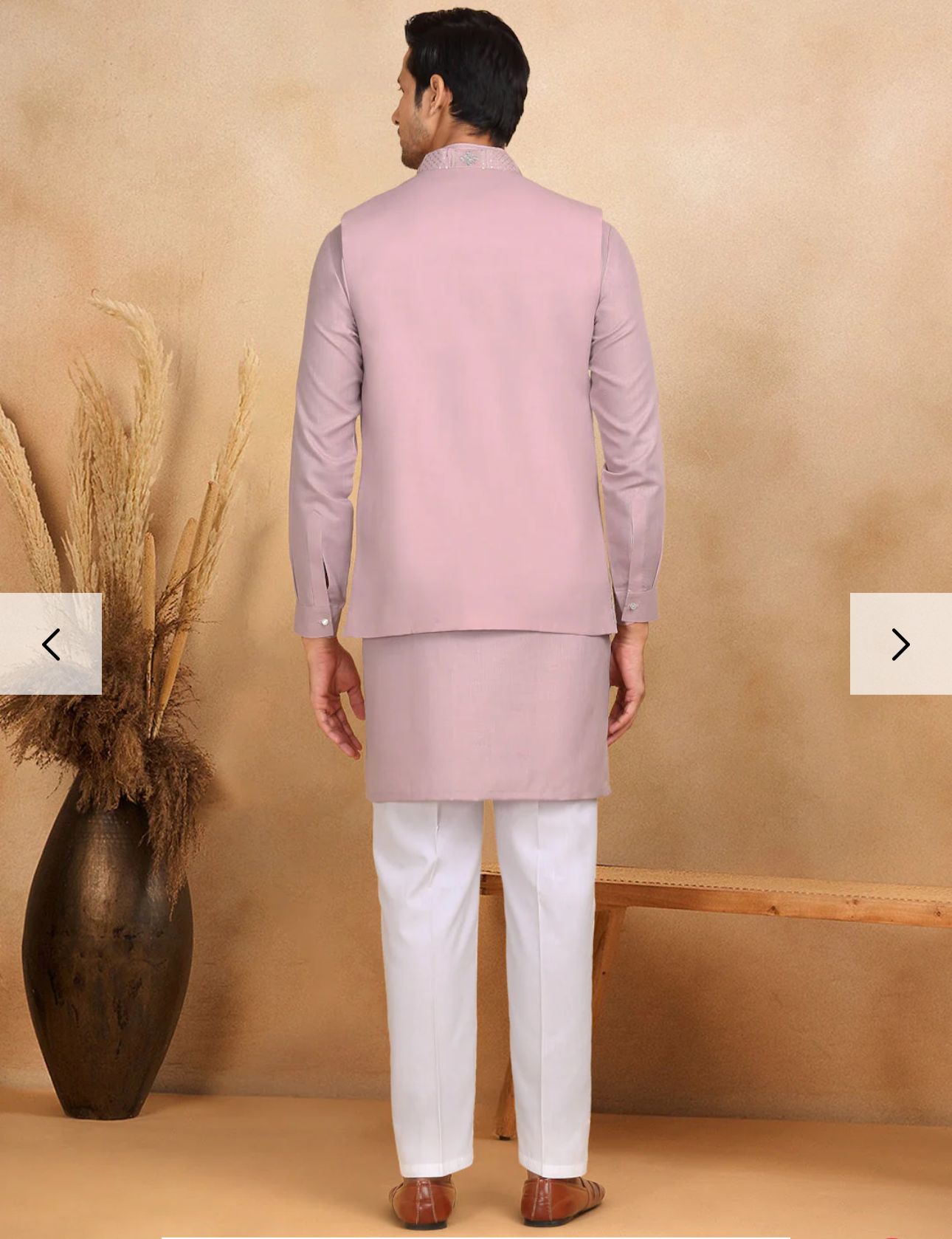 Cotton Regular Straight Kurta Trouser With Sequin Embroidery Open Nehru Jacket Set in Germany (Copy)