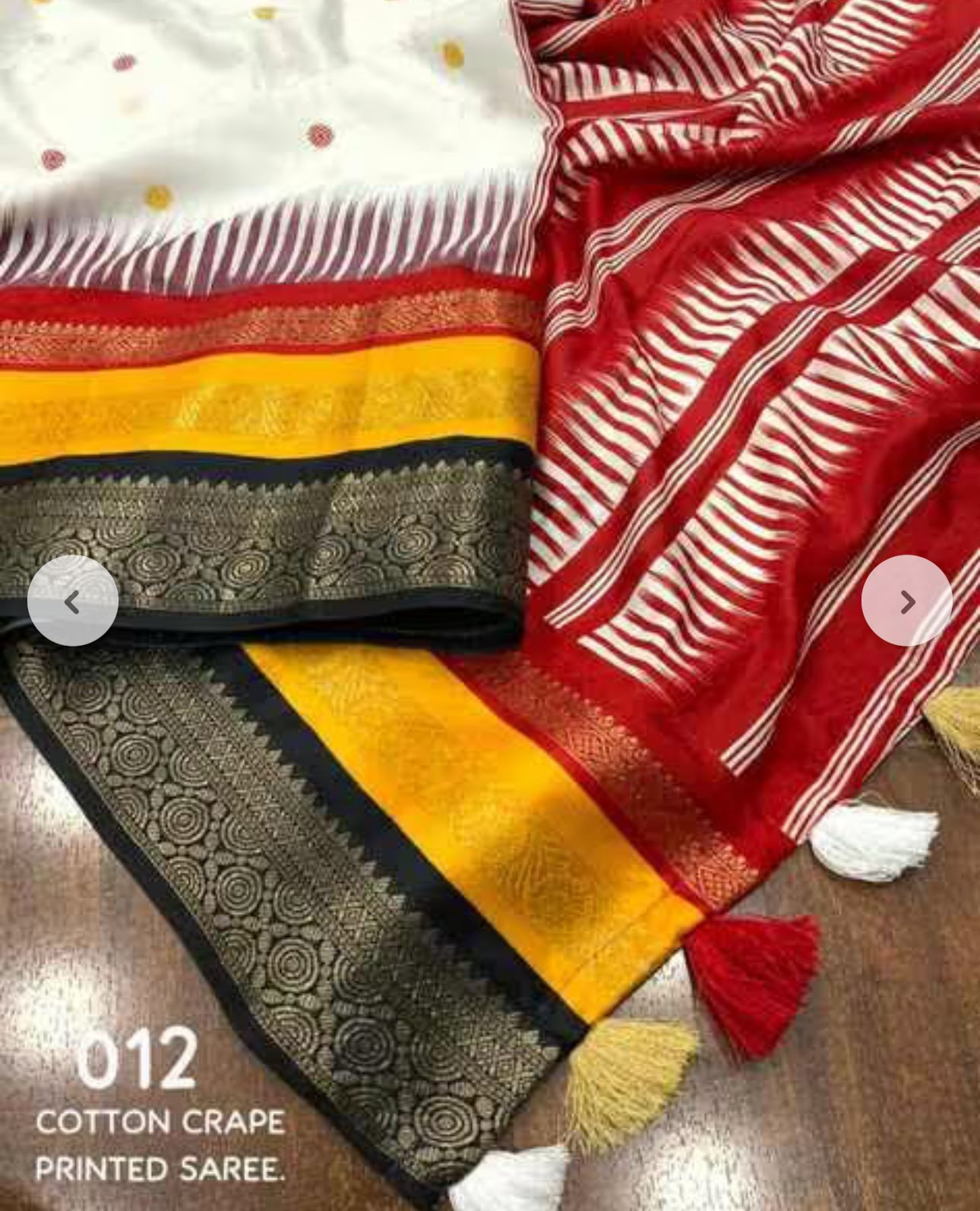 Women Printed Saree with Contrast Border in Germany