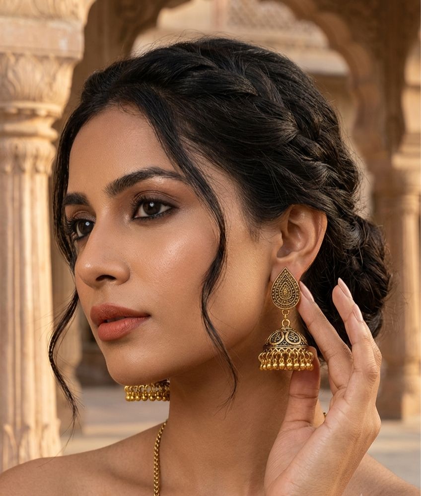 Traditional Gold-Plated Statement Jhumkas in Germany