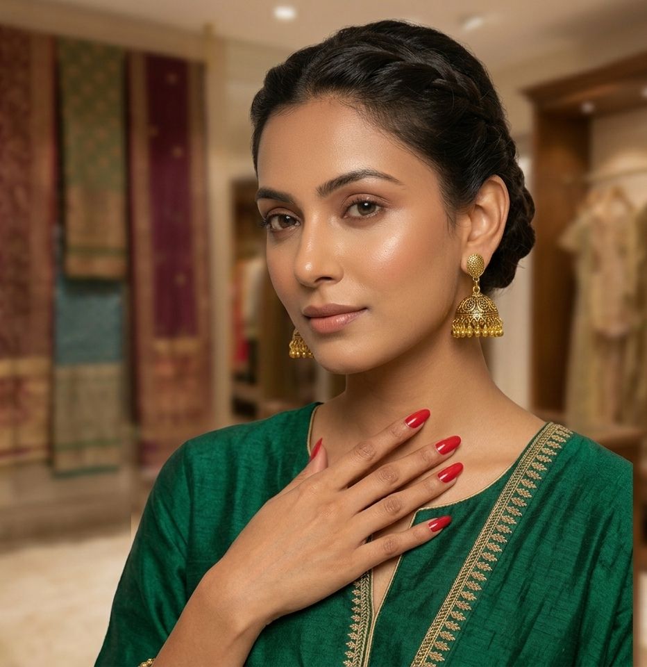 Traditional Elegance Gold Jhumka Earrings in Germany
