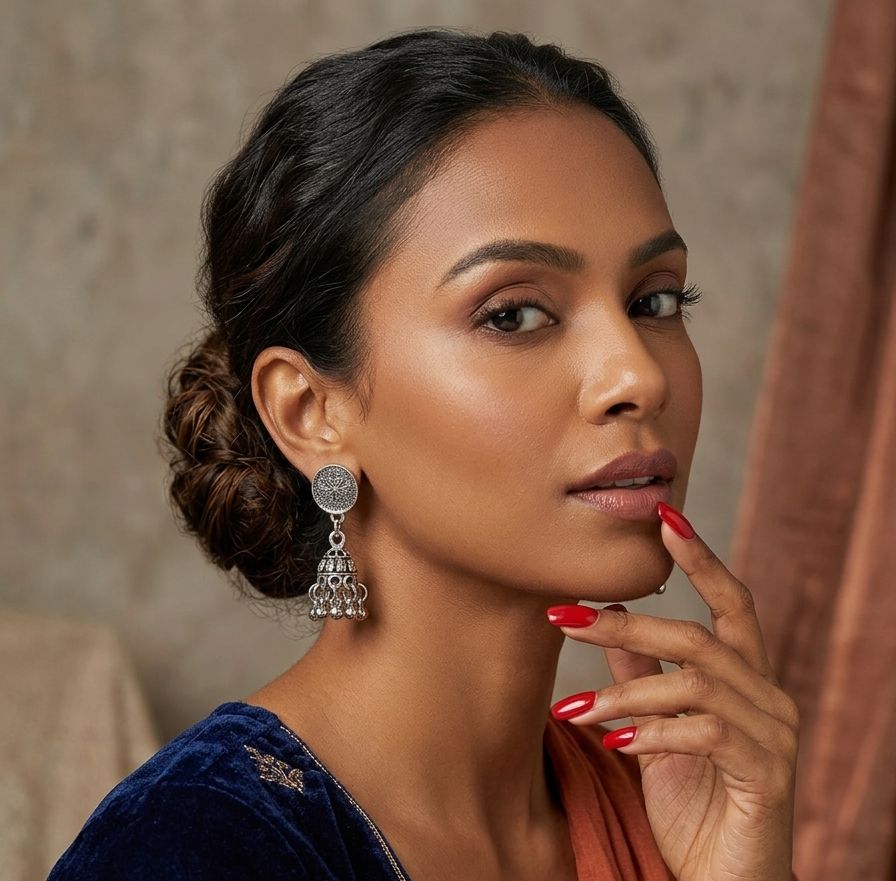 oxidized silver Jhumka earrings in Berlin