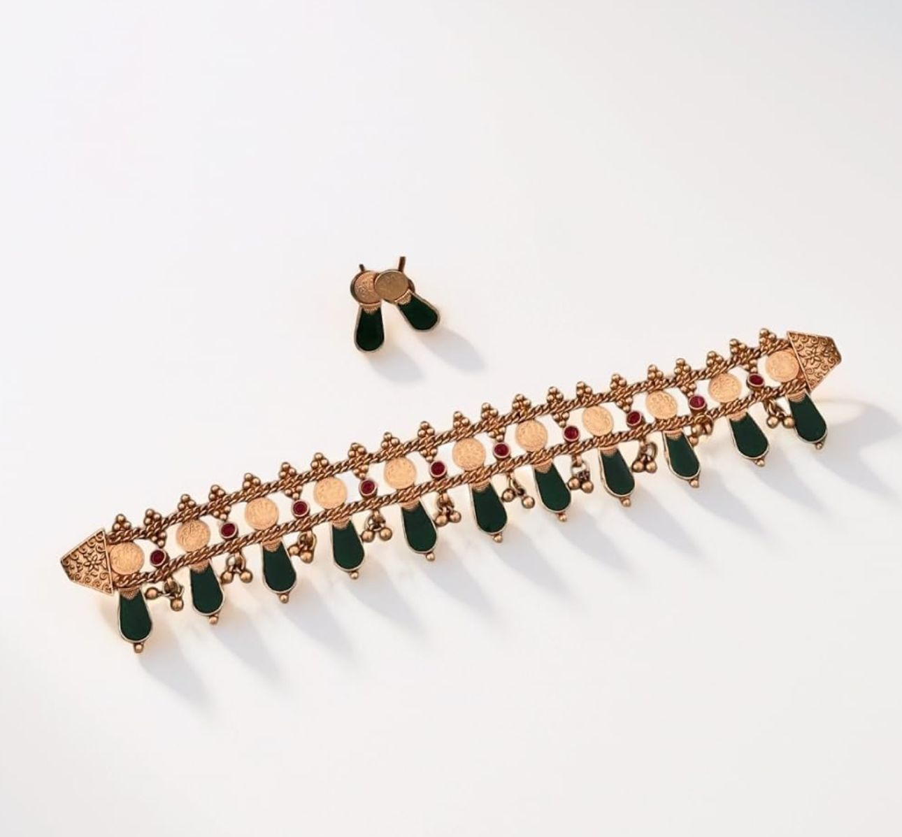 Traditional Palakka and Coin Two layer Choker Necklace in Germany