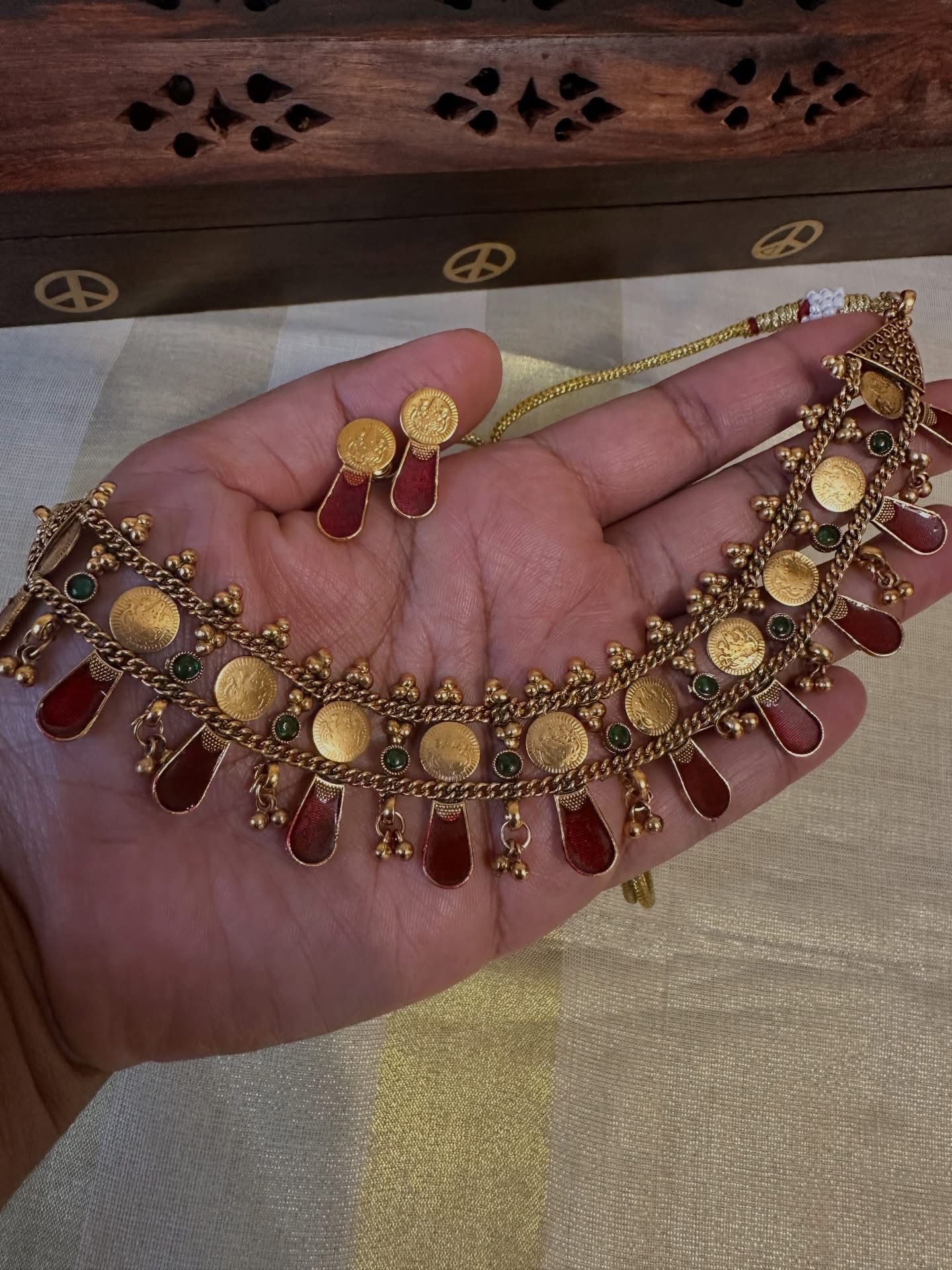 Traditional Palakka and Coin Two layer Choker Necklace in Germany