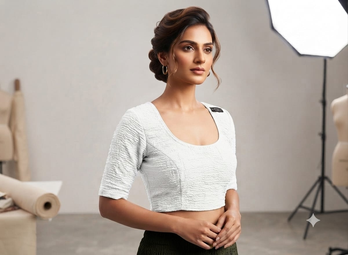 White color premium strechabale blouse in Germany