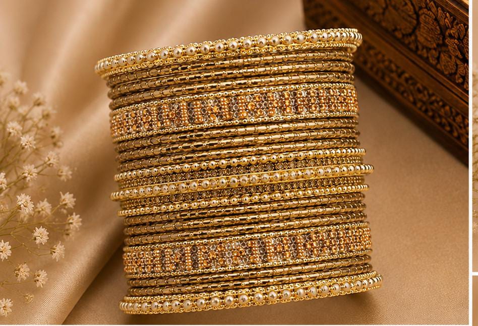 Traditional South Asian style stacked bangle set in Germany
