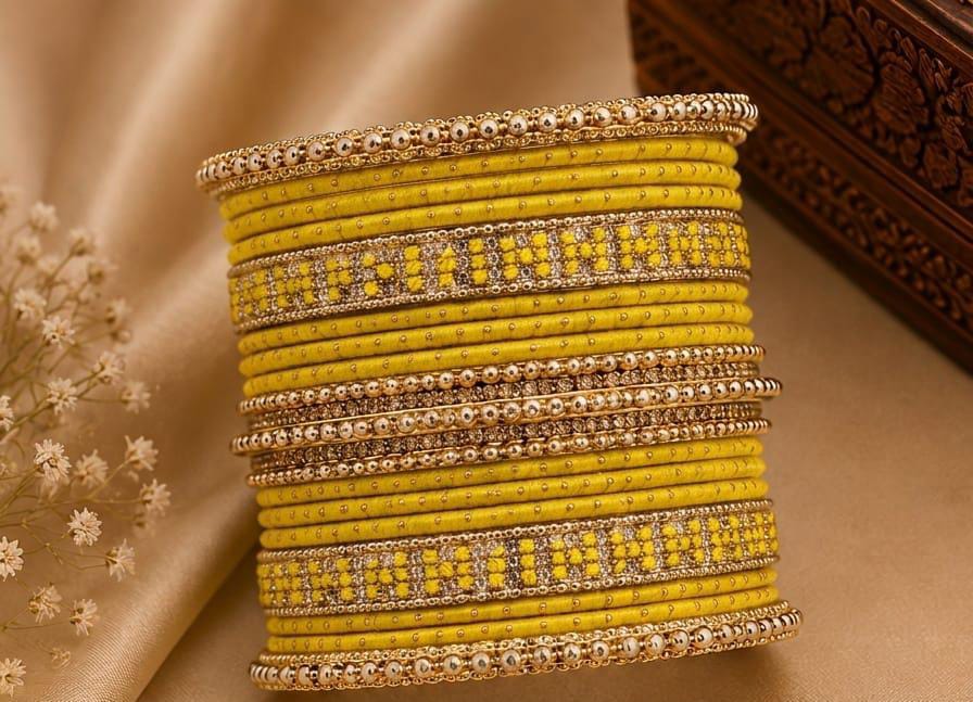 Traditional South Asian style stacked bangle set in Germany