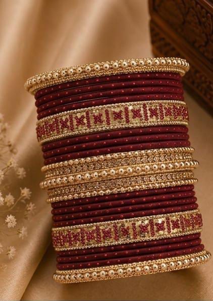 Traditional South Asian style stacked bangle set in Germany