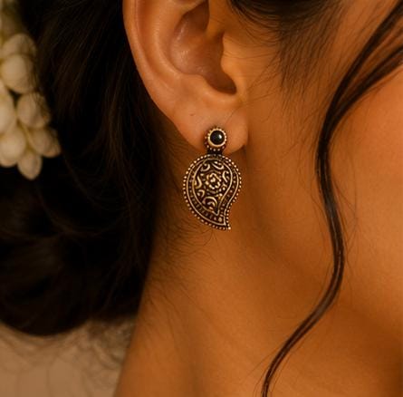 Elegant Indian Ethnic Styling with Antique Mango Motif Jewelry Set in Germany
