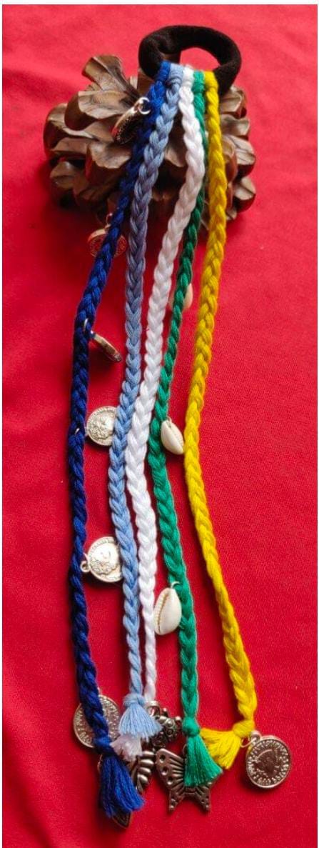 Multicolor Braided Boho Hair String Rubber Band in Germany