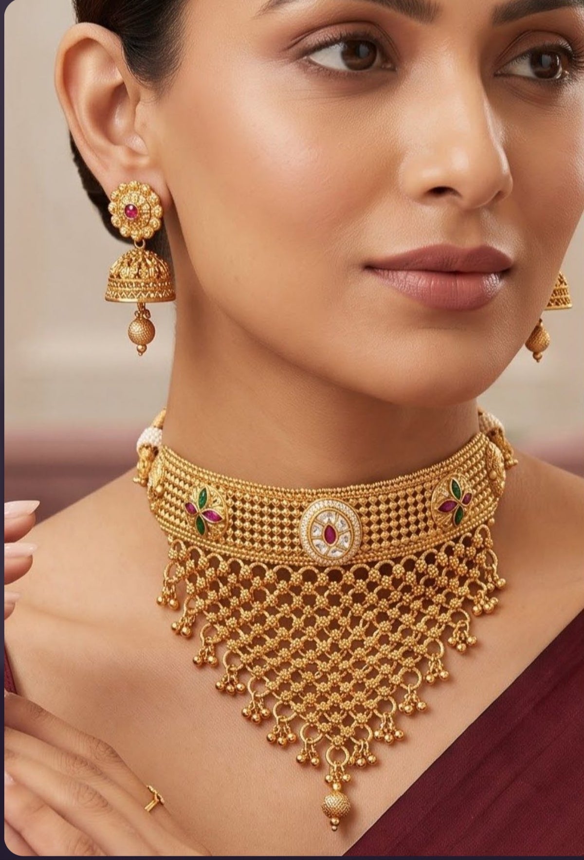 Antique Indian Gold Choker Necklace in Germany