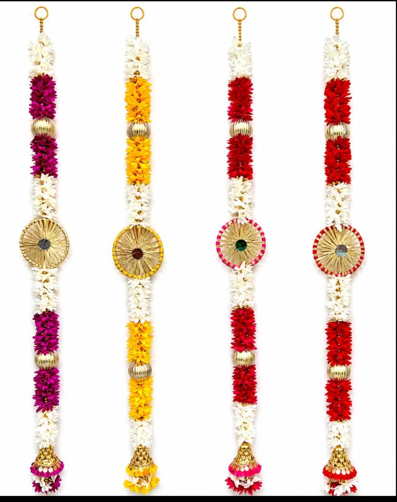 Traditional Indian Festive Floral Side Hangings (Latkans/Torans) in Germany