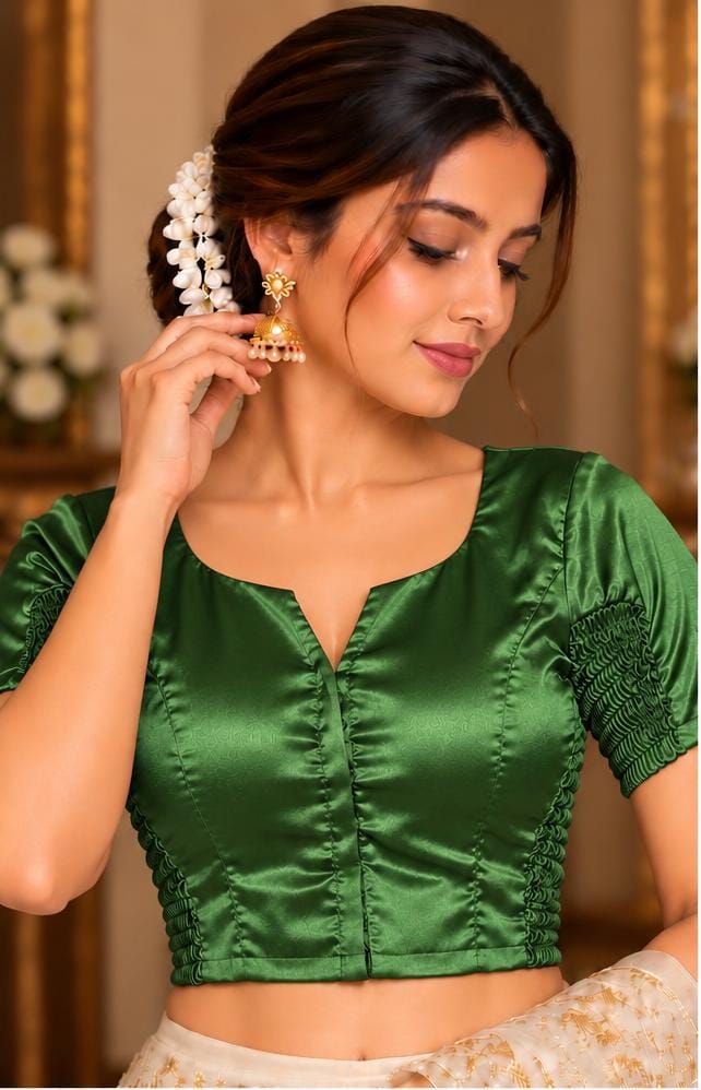 Green Soft silk fabric Strechabale blouse in Germany