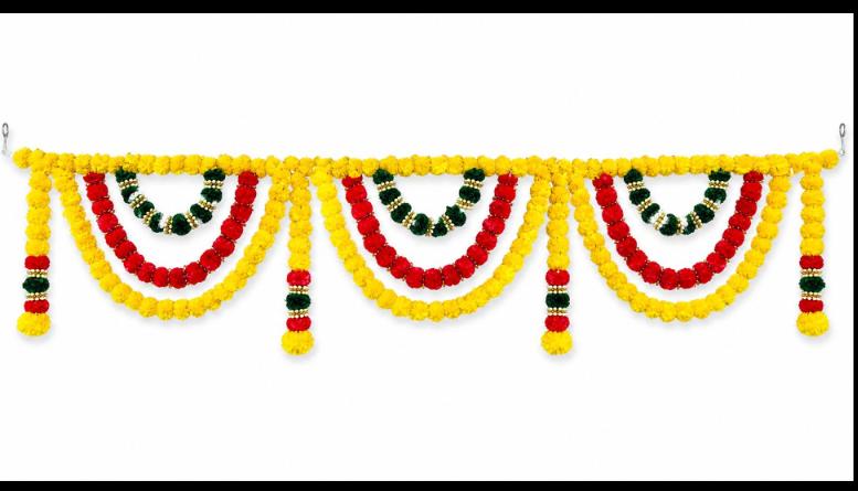 Festive Marigold Toran (Bandhanwar) in Germany