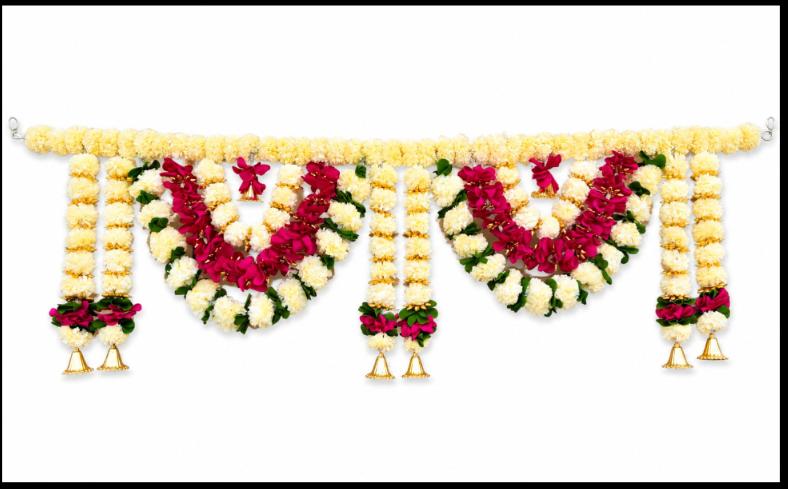 Artificial Marigold and Rose Flower Door Hanging (Toran) in Germany