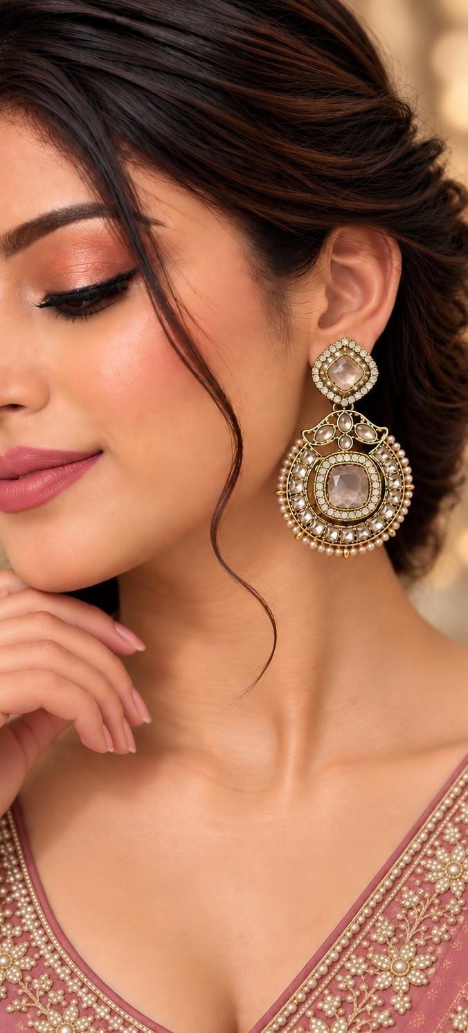 Antique gold-plated drop earring Clear in Germany