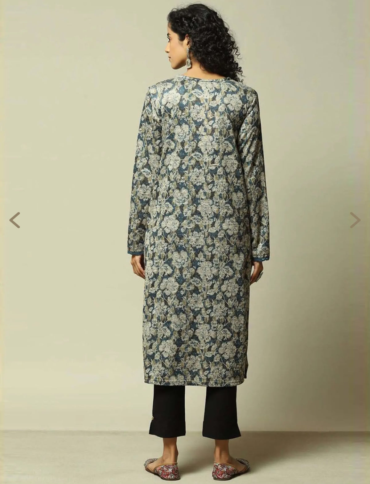Blue Straight Fit Printed Kurta in Berlin