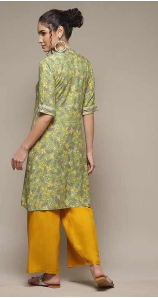 Women Floral Print Straight Kurta - Neha Couture Indian Fashion