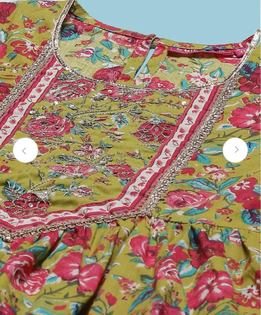 Girls Floral Printed Regular Kurta with Sharara & Dupatta in Germany - Neha Couture Berlin