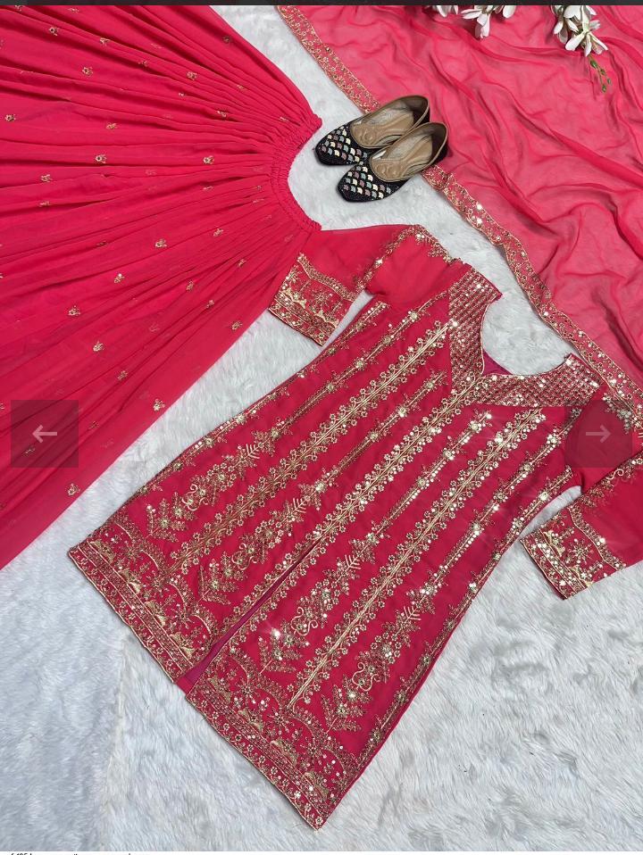 HEAVY GEORGETTE SEQUENCE WORK SHARARA SUIT IN BERLIN