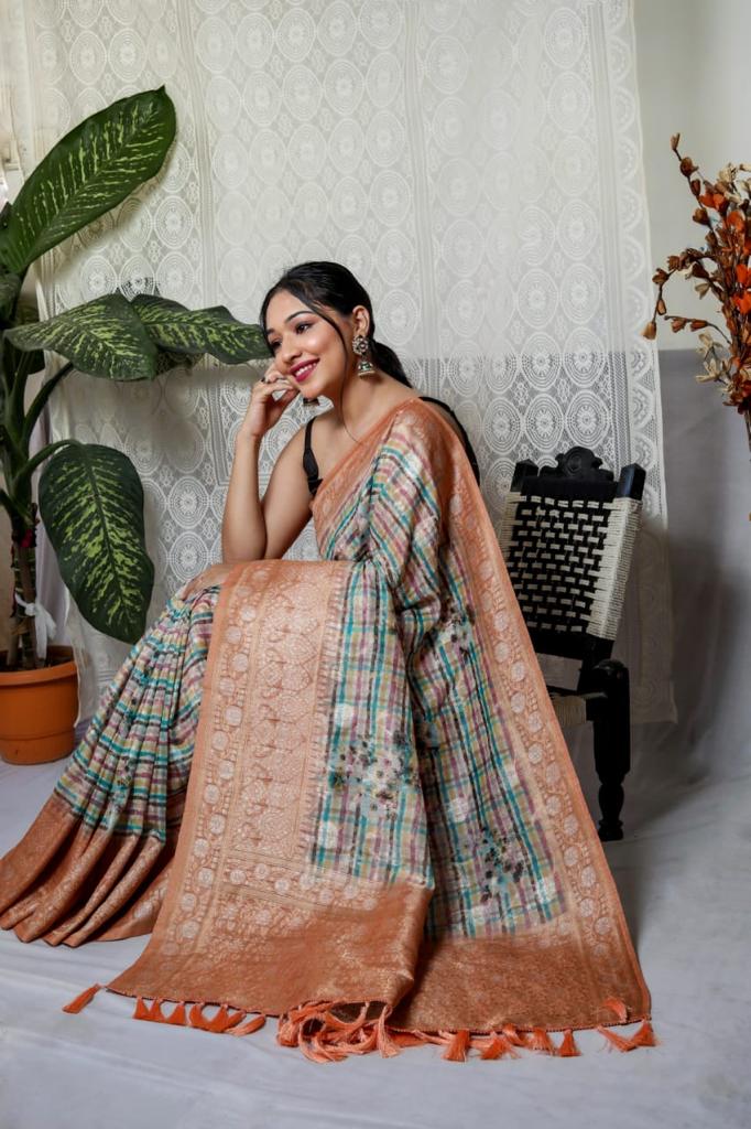 Multicolor Embroidered Silk Sarees in Munich