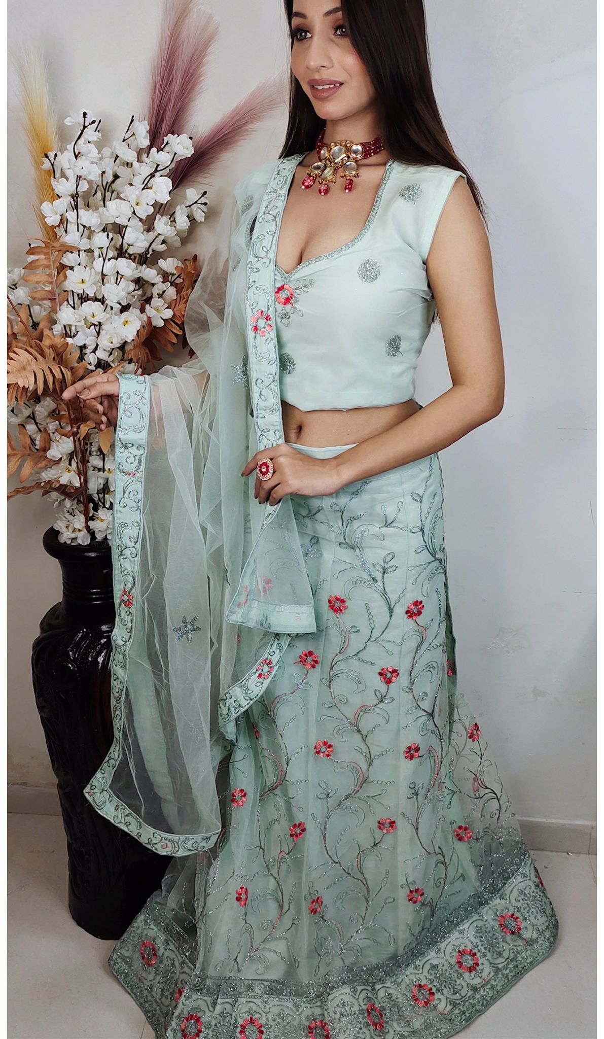 Partywear complete stitched Lehenga Choli set in Germany
