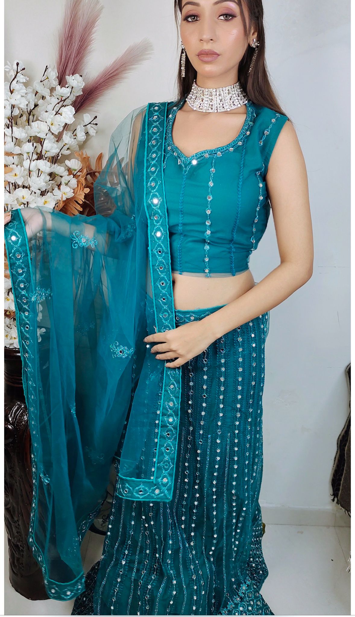 Partywear complete stitched Lehenga Choli set in Germany