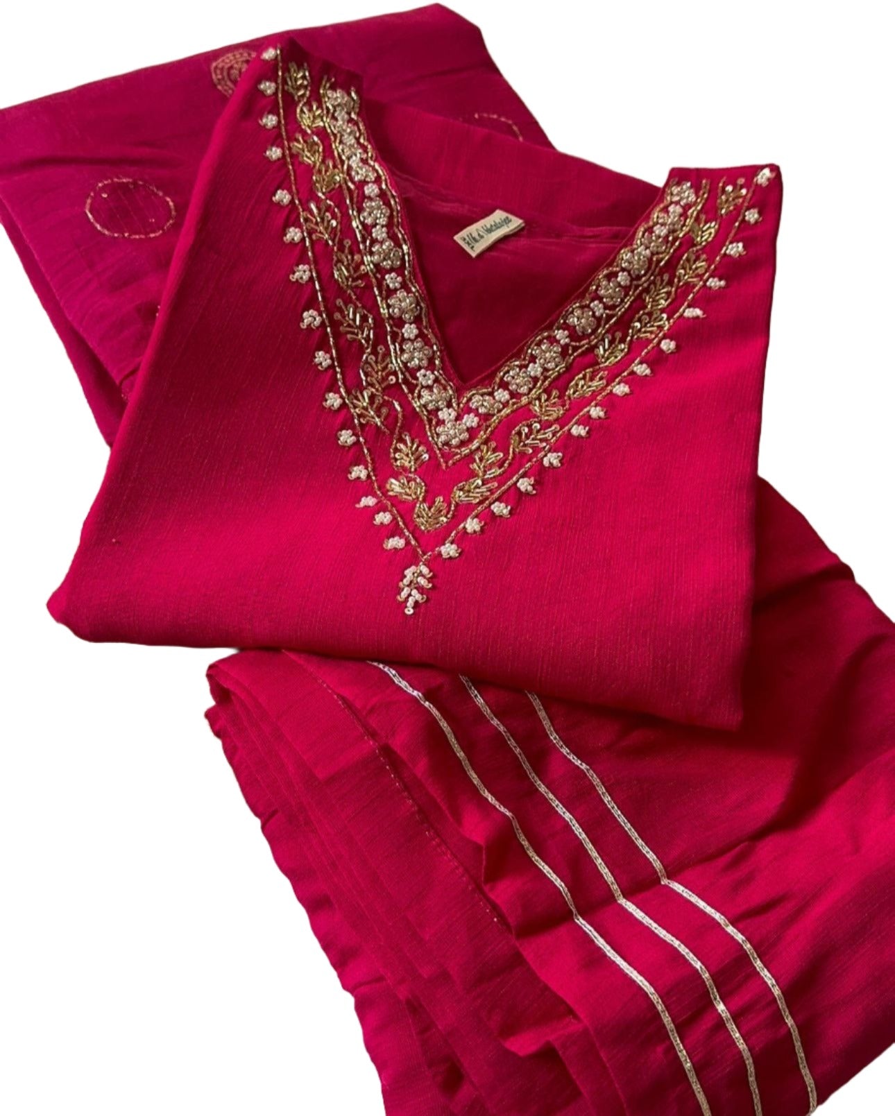Dola Silk Handwork Kurti dupatta Bottom Set in Munich
