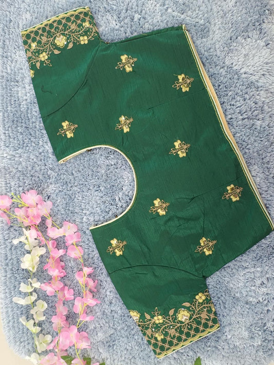 Beautiful Designer Blouse embroidery and fabric detail - Neha Couture Indian Fashion