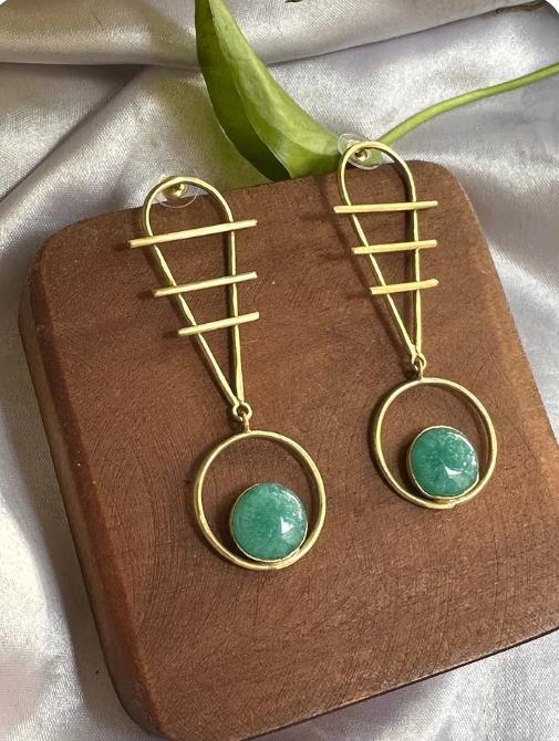 Brass Handmade Designer Gold Plated Earrings in Munich