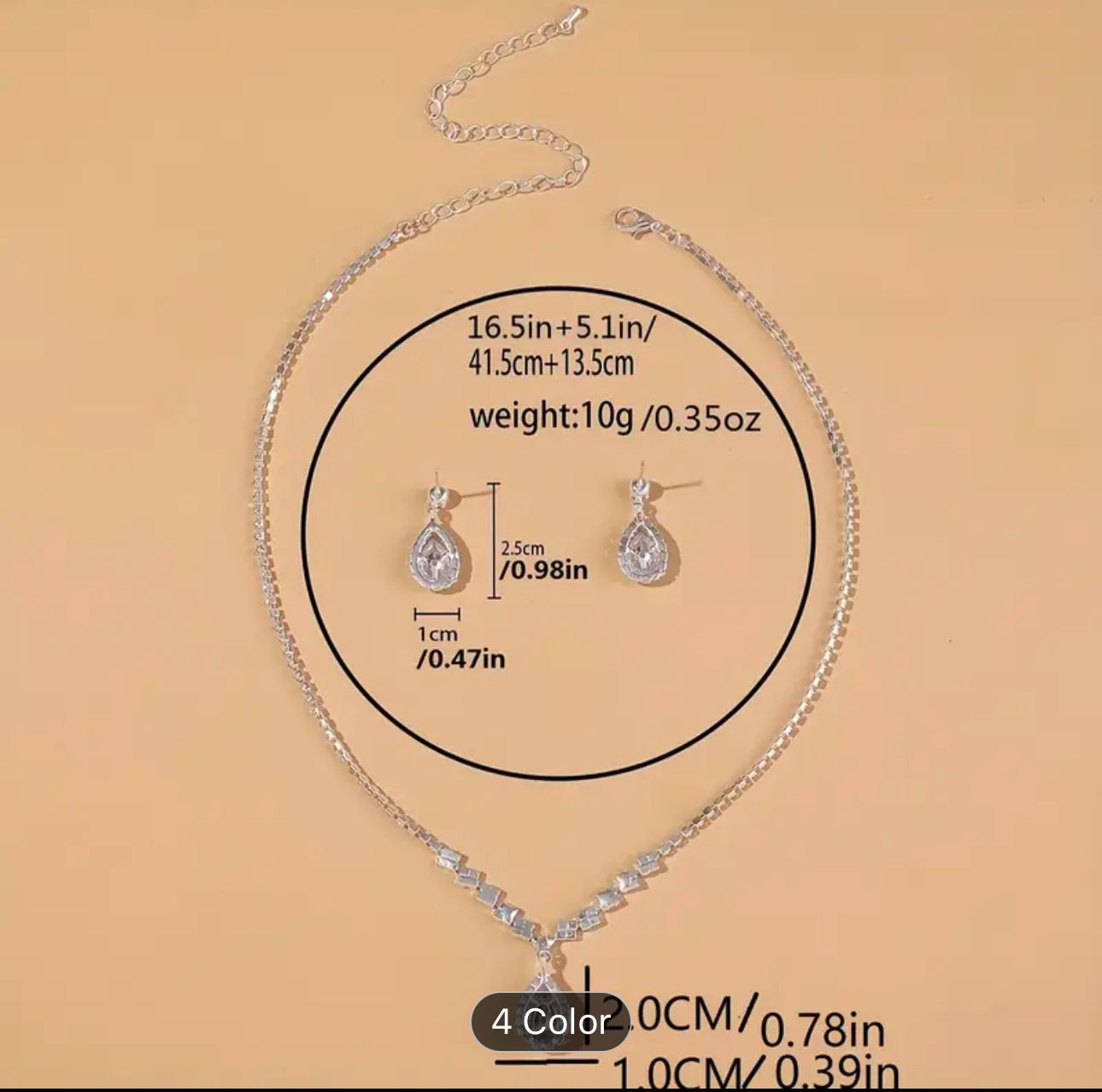 Unique trendy Style Silver Necklace and Earrings For Women