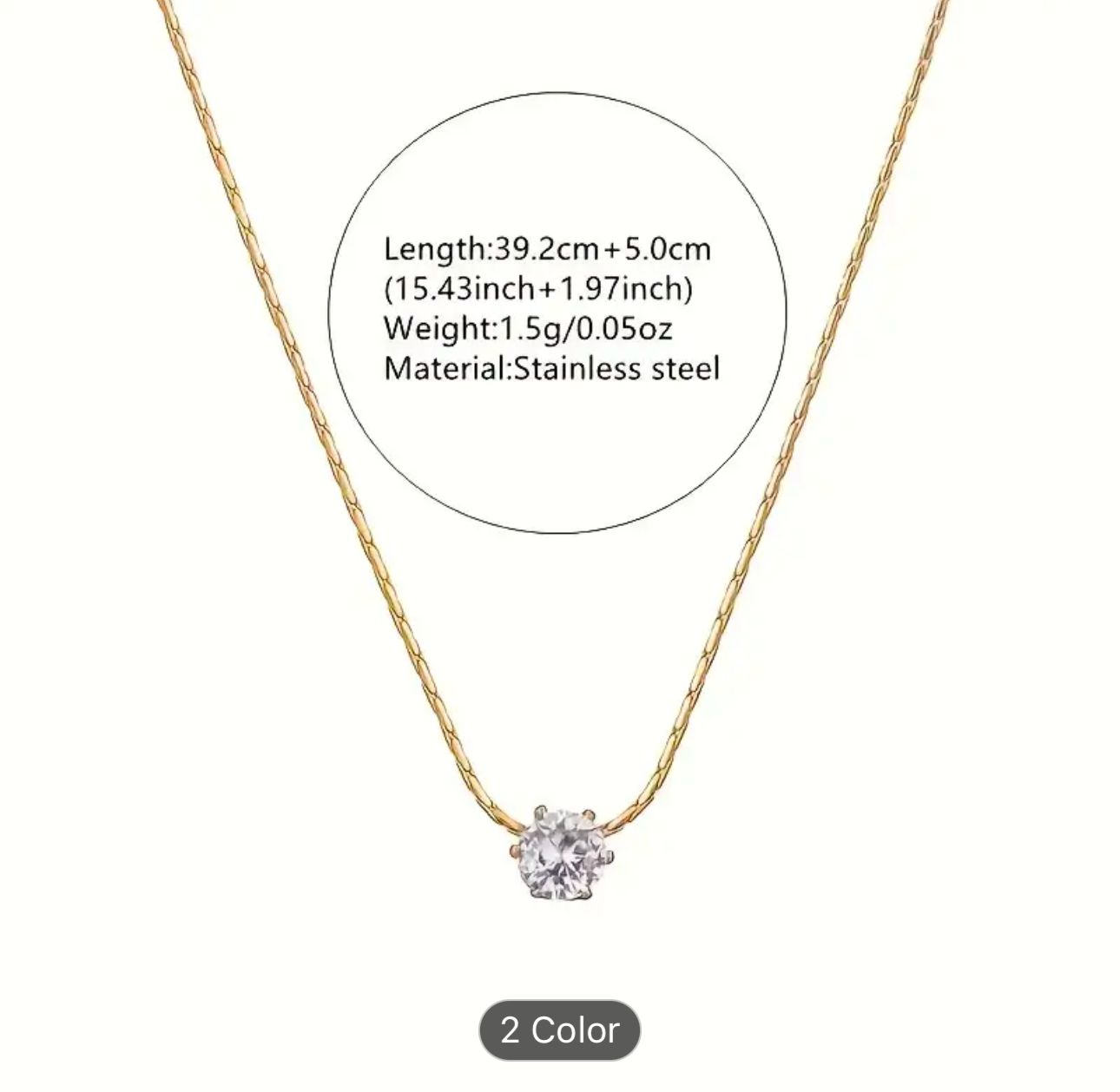 Gold Plated Single Diamond Pendant Charm Necklace in Germany