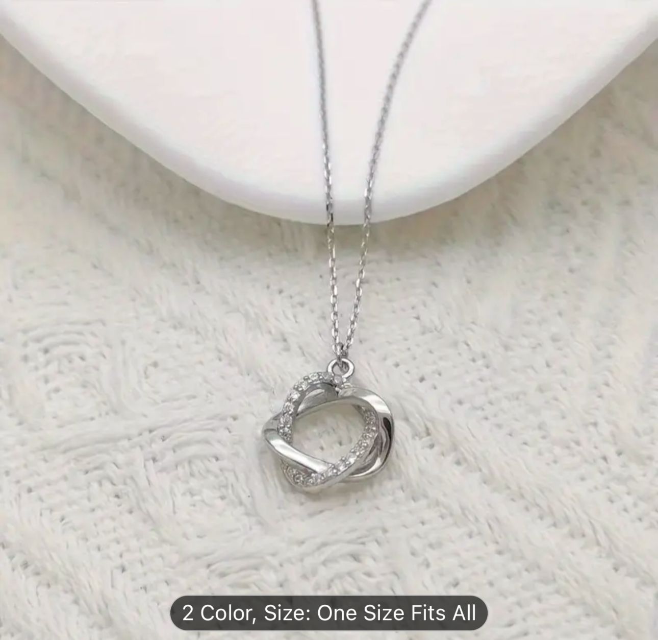 Boho Twisted Circle Necklace Crystal Circle Pendant Necklace