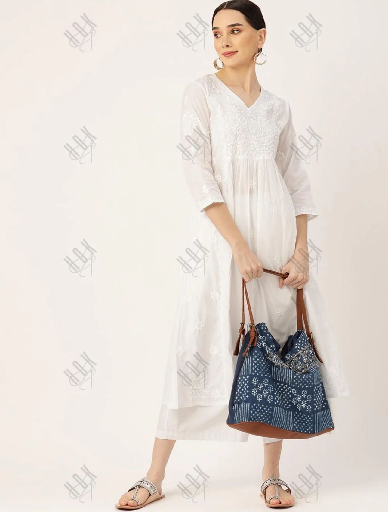 Hand embroidery Chikankari Long Kurta in Berlin