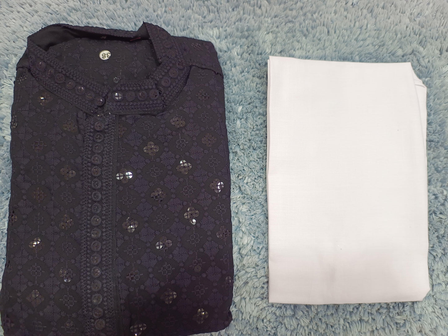 MENS CHIKENKARI HEAVY RAYON KURTA IN MUNICH
