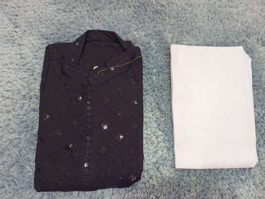 MENS CHIKENKARI HEAVY RAYON KURTA IN BERLIN