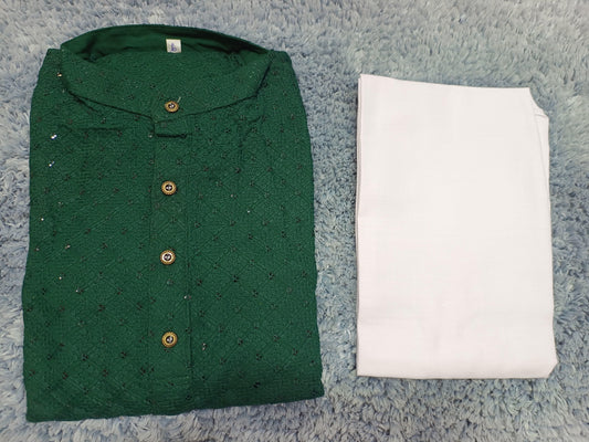 MENS CHIKENKARI HEAVY RAYON KURTA IN GERMANY