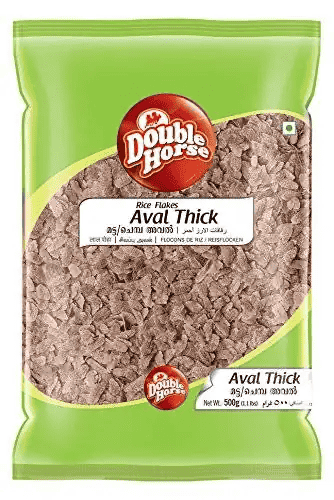 Double Horse Red Aval Rice Flakes / Poha thick 500g