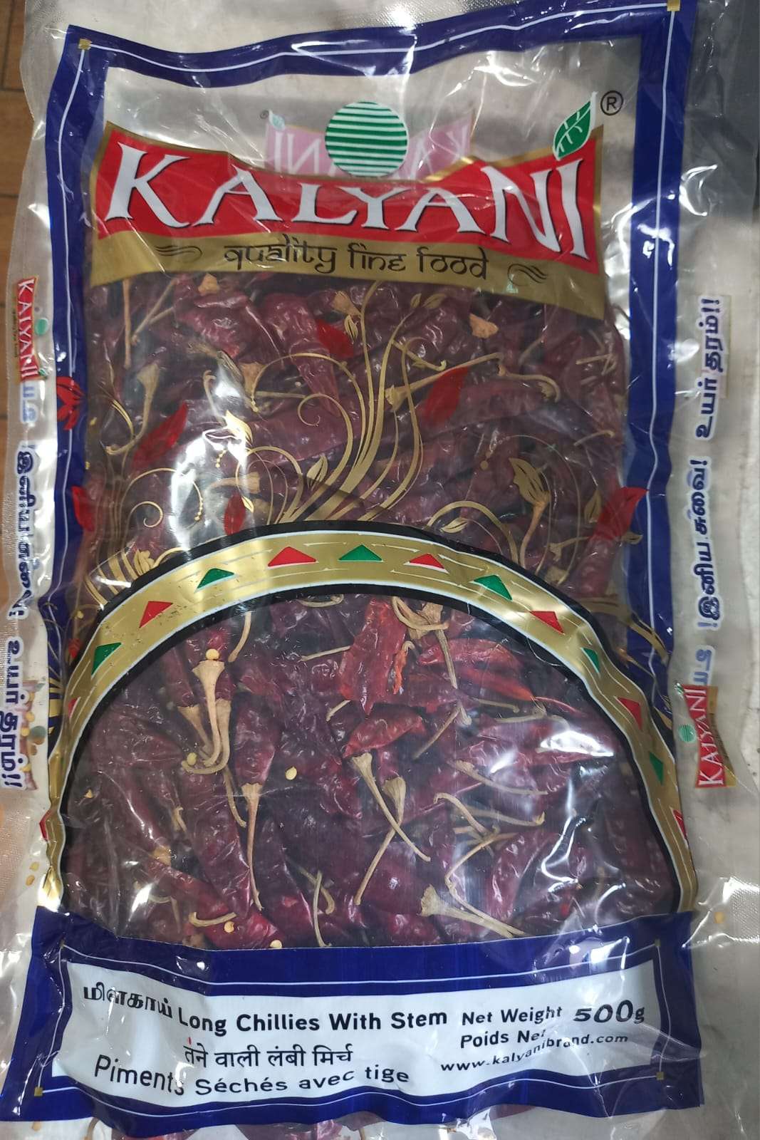 Kalyani Long Red Chillies With Stem 500g