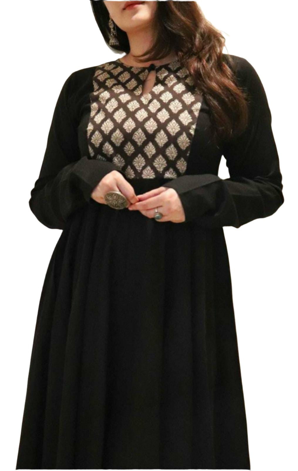 Schwarzer Jaipuri-Anzug (Indianer-Outfit)