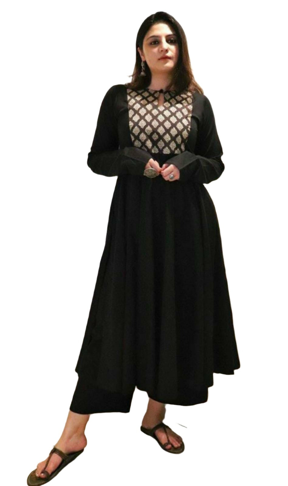 Schwarzer Jaipuri-Anzug (Indianer-Outfit)