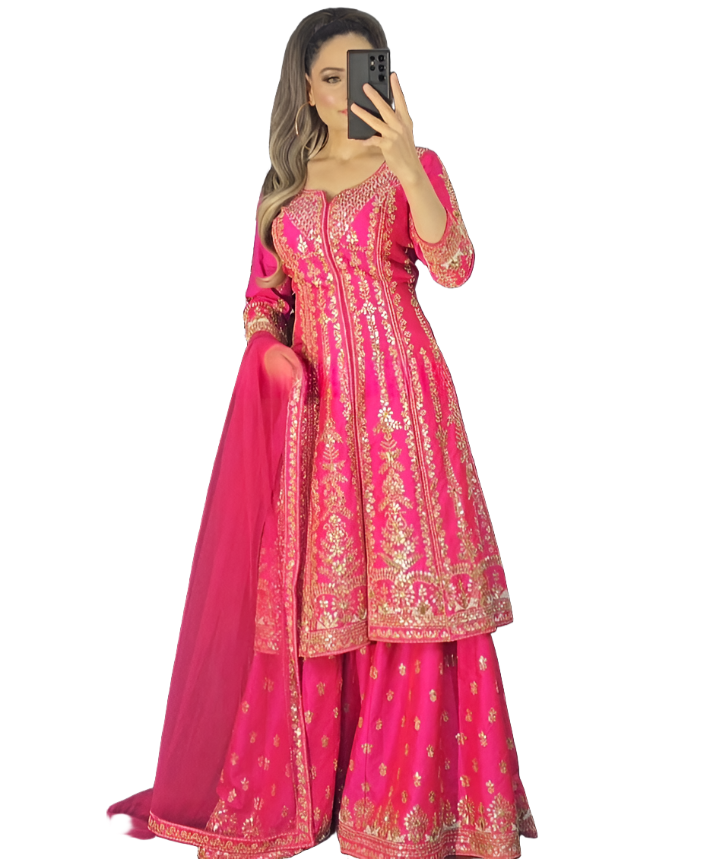 HEAVY GEORGETTE SEQUENCE WORK SHARARA SUIT IN BERLIN